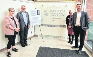<b>From left, Dr. Kathleen Okay, Sr. VP of Academic and Student Affairs; Stan Kula, Executive Director of the Foundation; Theresa Pappan, Vice President of Finance; and Dr. Cory Homer, President</b>