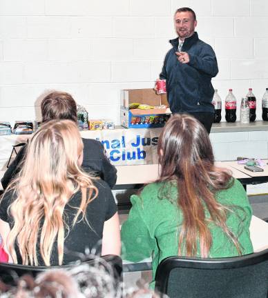 <b>SCCC President Cory Homer gives a speech.</b>