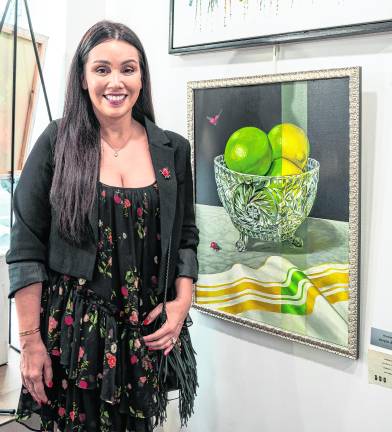 <b>Lori Dagostina won the Acrylic Award for Lemon Limes.</b>