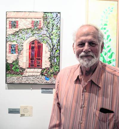 <b>Joel Leibowitz won the mixed media ward for Red Door with Wisteria.</b>