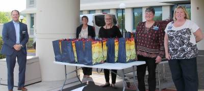 From left: Bob Adams, president of Atlantic Health System’s Hackettstown and Newton medical centers, Barbara Mascali, Melanie Marra, Donna Waliky, and Dawn Sullivan (Photo provided)