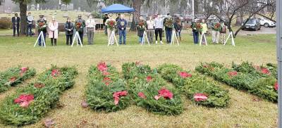 Each arm of the military was represented along with one wreath for those still missing in action or prisoners of war.