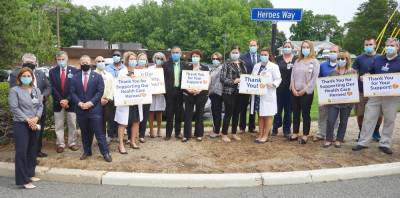 The “Heroes Way” street naming on Aug. 13 in Newton (Photo provided)