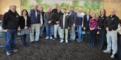 <b>From left to right: John Hatzelis, Board Treasurer Emily Olinger, Board President Bob Hoover, Joe Flanagan, Rich Ulrich, Investigator Christian Peterson, Dave Silverthorne, Brian McCurdy, Craig Thompson, Herb Yardley, Rich Kelsky, Marie Galate, Board Secretary Hilary Manser and Sussex County Sheriff Michael Strada</b>