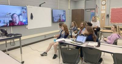VTHS play cast Skypes with playwright
