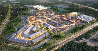 An aerial rendering of Woodbury Common’s proposed layout.