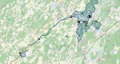 A map of the Wallkill River National Wildlife Refuge and the Papakating Valley Rail Trail.