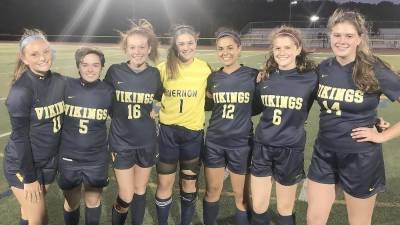 From left, Rachel Givens, Lara O'Toole, Catherine McCabe, Emily Nitch, Eleni Polizos, Ella Shade, Katie Walsh