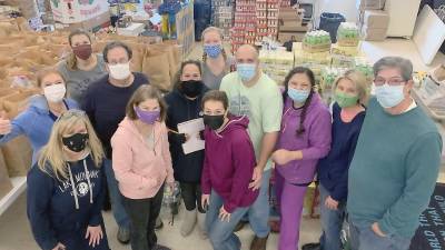 Packing day for Sparta Ecumenical Food Pantry's Christmas program