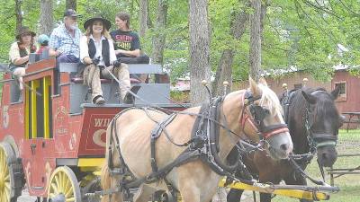 Wild West City’s Reillyanne Ruane, pictured here, may be the only current female stagecoach driver in the United States.