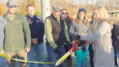 Town officials and the Rec.board members do the honors.