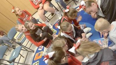 High Point Hawks PeeWee Cheerleaders spent some time reading to local children at Sussex-Wantage Library on Oct. 28.