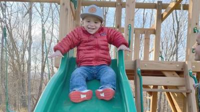 Brantley on his new play set (Photo provided)