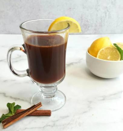 Prune Juice Hot Toddy Mocktail recipe from Erin Palinski-Wade of Vernon Center for Nutrition and Wellness.