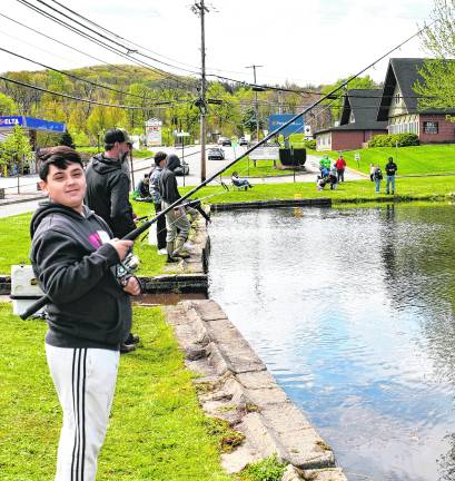 <b>Wyat Maring of Vernon fishes.</b>