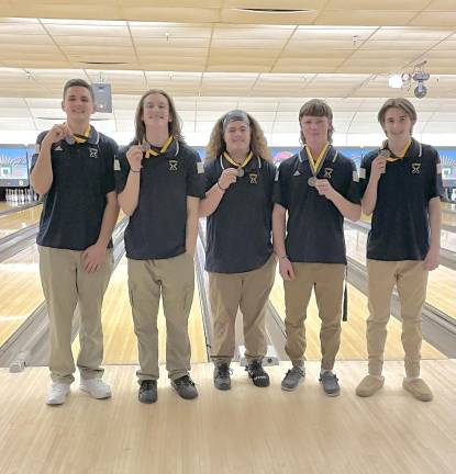 The bowling team took second place in the Hunterdon/Warren/Sussex Athletic Association tournament.