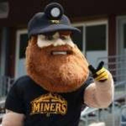 Miners mascot herbie is psyched for the new season.