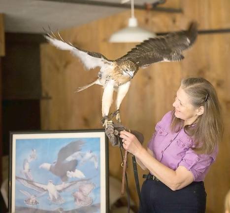 Children learn about wildlife from Avian Wildlife Center in Wantage.