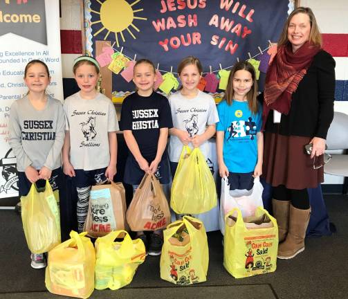Linda Carbone&#x2019;s 2nd grade class at Sussex Christian School recently held a food drive for the Sussex Help Center. The community came together to help our neighbors in need and delivered 53 bags of groceries! The Sussex Help Center is very grateful for the support and help