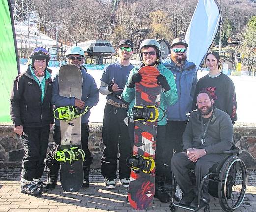 <b>Buffy Whiting, ASP-MC Secretary/Treasurer, ASP-MC Program Instructors, HHH Client, Tim Stone, ASP-MC Vice President/Program Director, HHH Staffer and ASP-MC Trustee Peter Gagliardo, HHH Adaptive Sports Coordinator.</b>