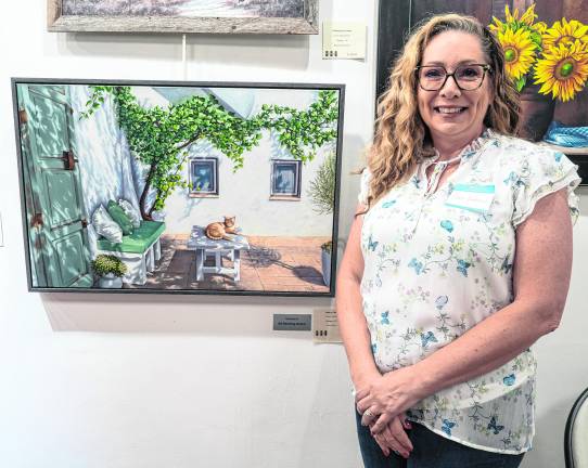 <b>Cara Bufianio won the oil painting award for Patio in Puglia.</b>