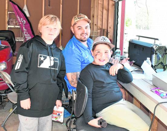<b>Jeremy Cummings and Corey Mokeson of Sussex-Wantage are shown with SUNY New Paltz assistant baseball coach A.J. Gonzalez.</b>
