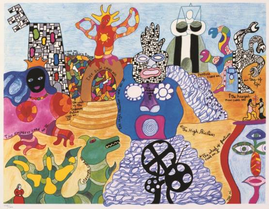 Niki de Saint Phalle. Tarot Garden. 1991. Lithograph, 23.7 x 31.5″ (60.3 x 80 cm). © 2020 NIKI CHARITABLE ART FOUNDATION. Photo: Ed Kessler