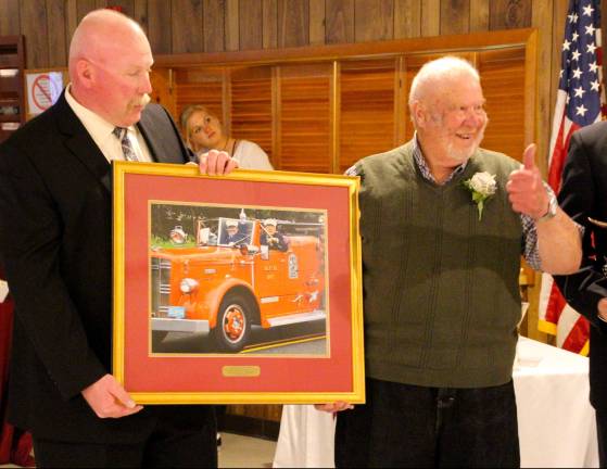On Sunday, April 24, Fred Space recieved an award for his 70 years of volunteer service with Beemerville Fire Department.