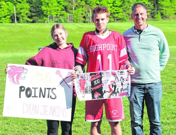 <b>Dylan Jenkins got his 100th point against North Warren on May 12.</b>