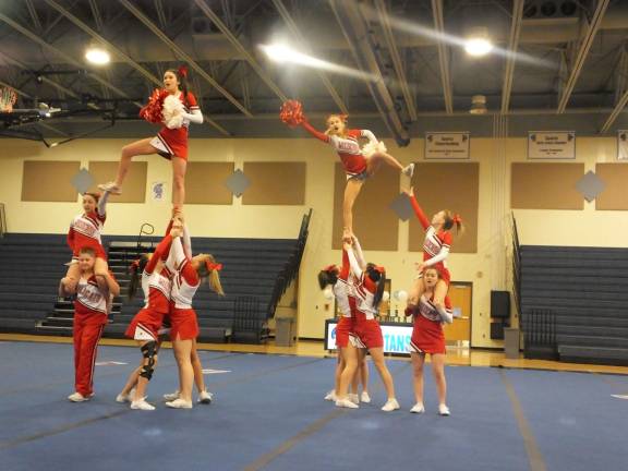 The High Point Regional High School cheerleaders finished in third place in the Varsity Small category.