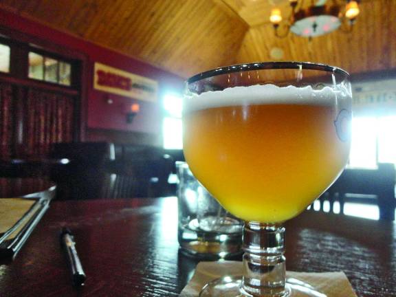 Photos by Scott Baker It's all about the beer. A freshly poured goblet of Ommegang Gnomegang waits to be enjoyed.
