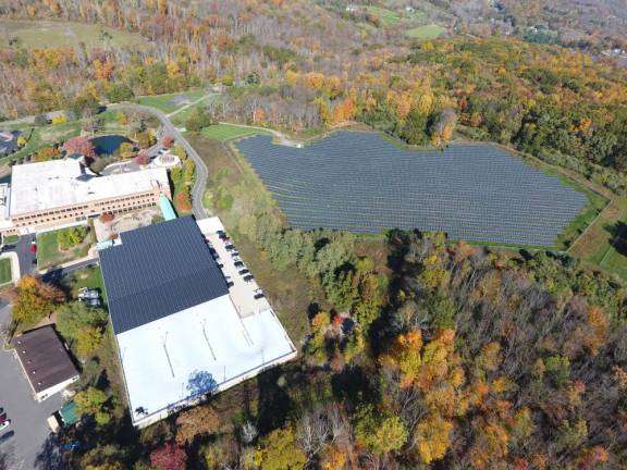 Selective Insurance’s Branchville headquarters includes a ground-mount solar facility on about nine acres and a solar canopy over its parking garage. Together, they are expected to produce about 5 million kilowatt hours of renewable energy annually.