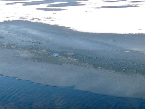 The lake works on breaking the ice.