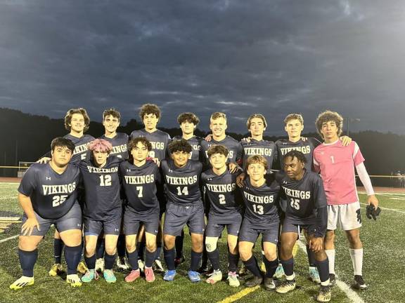 The Vernon Township High School boys soccer team defeats Wallkill Valley, 3-2, in second overtime. The golden goal was scored by Zack Mountain. (Photos provided)