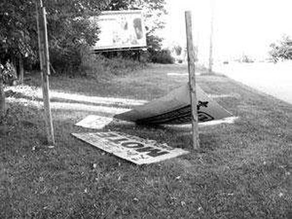 Taxpayer association sign vandalized four weeks before school vote