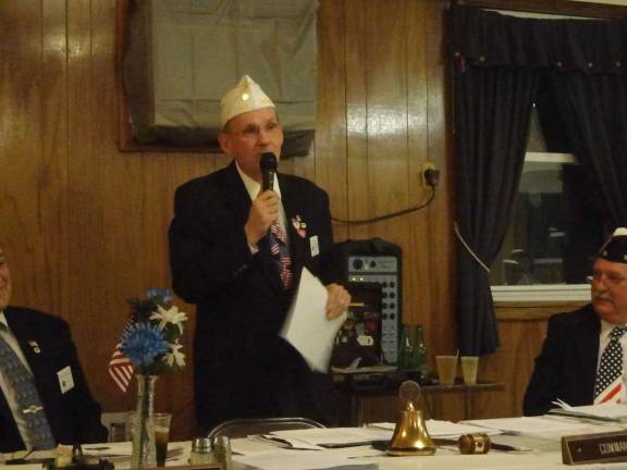 Photo by Scott Baker American Legion State Commander James Amos talks about this year's department project.
