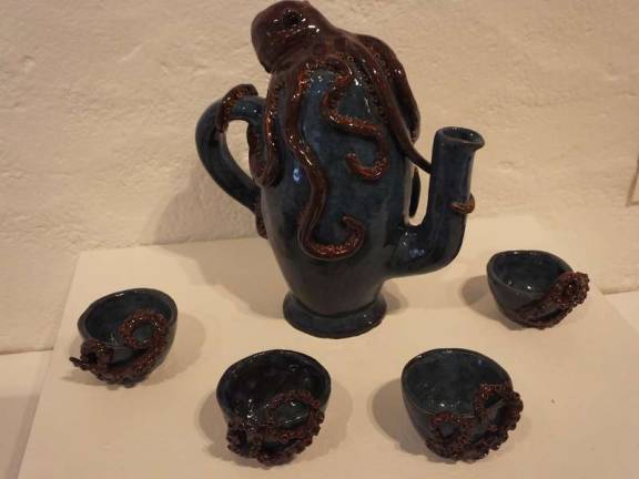 &quot;Octopot&quot; is the name of this five piece ceramic set created by Sparta High School artist Christine Galley. Galley was awarded a scholarship for ceramic workshop by the Potters Guild of N.J.