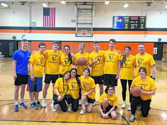 In top row, from left, are Zack Mountain, Wayne Bardowell, Tyler Heykoop, Makenna Thomas, Ava Duffy, Logan Pych, Sean Patrick Tozzi, Maryanna Cova-Gomez and coach Adam Coleman. In bottom row, from left, are Madison Andriola, Arianna Frank, Grace Tavares, Ian Mancino and Sage Cox. (Photo provided)