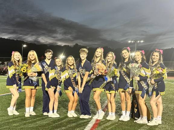 Seniors on the Vernon Township High School cheer team were honored on Senior Night.