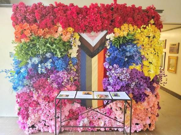 The official Pride Month display at the Vernon Municipal Center.