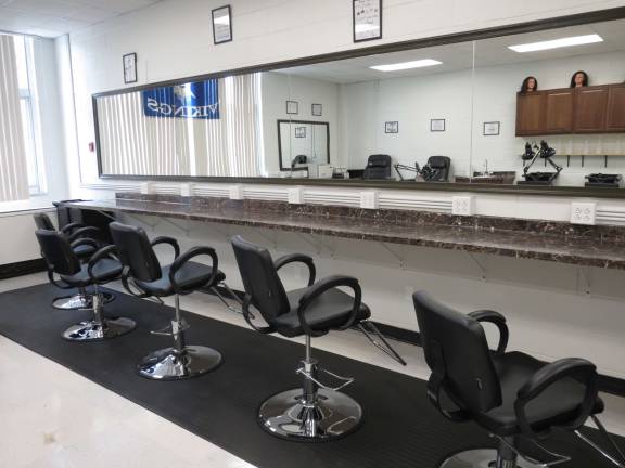 New Cosmetology &quot;Salon&quot; Classroom at Vernon Township High School.