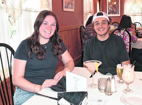 <b>Emily Shauger and Stephen Vecchio of Vernon pose for a photo.</b>
