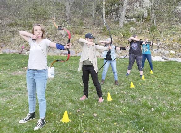 Attendees of Meghan Hindi’s archery class.