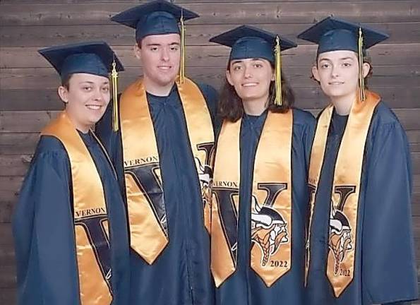 Quadruplets Morgan, Jimmy, Shannon and Lindsay Burke will graduate from Vernon Township High School on Thursday.