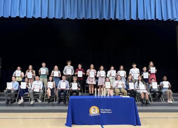 The National Junior Honor Society induction ceremony was March 22 at Glen Meadow Middle School in Vernon. (Photo provided)