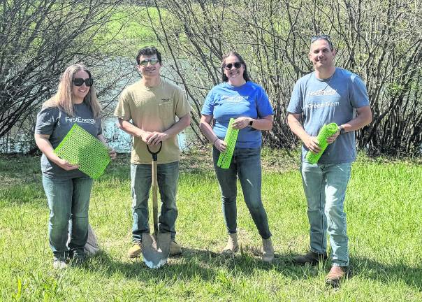 <b>From left, Amy Overman, JCP&amp;L Local Engagement Specialist; Andrew Saponara, FirstEnergy Environmental Coordinator; Tiffany Keil, JCP&amp;L Customer Account Specialist and Ray Vender, FirstEnergy Vegetation Management Specialist</b>