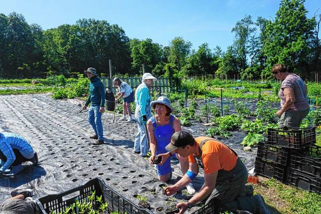 Sunset View Farm owners Linda and Andy Grinthal at center front.