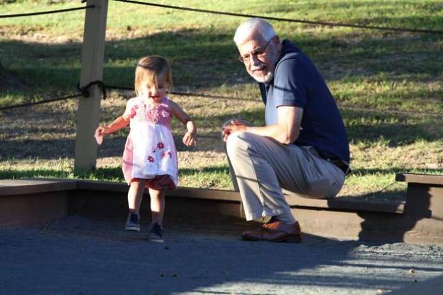 Kai Tucker hanging with her Great Uncle, Ray Kosinksi of New City, N.Y.