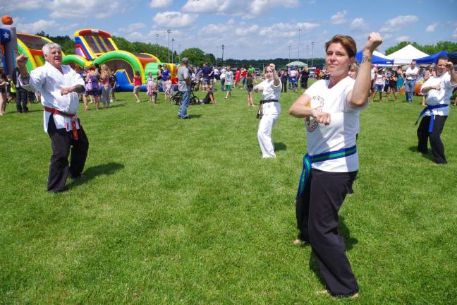 Sacha Dorsey of the Vernon Valley Karate Academy is shown performing a "kata," or repetitive training exercise, at this year's Vernon Day at Maple Grange Park.