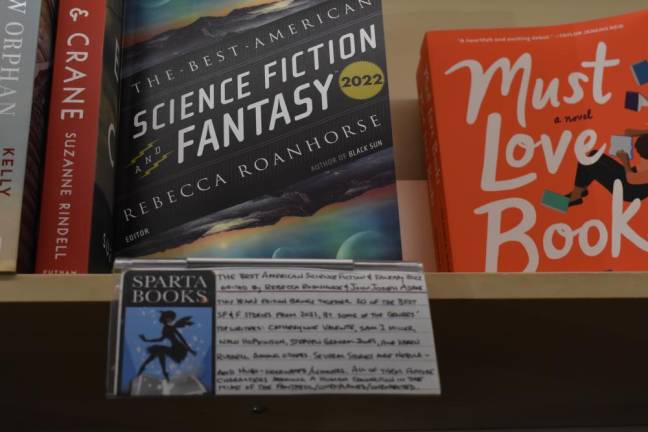 Sci-fi was a less familiar genre for Carlson and her staff, so a regular customer volunteered to make recommendations and write in-store book reviews.